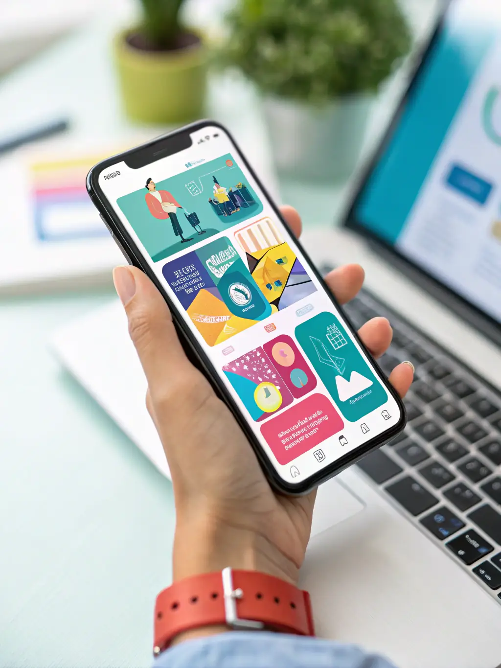 An image of a mobile app interface on a smartphone, highlighting the user experience and design aspects of mobile app development.
